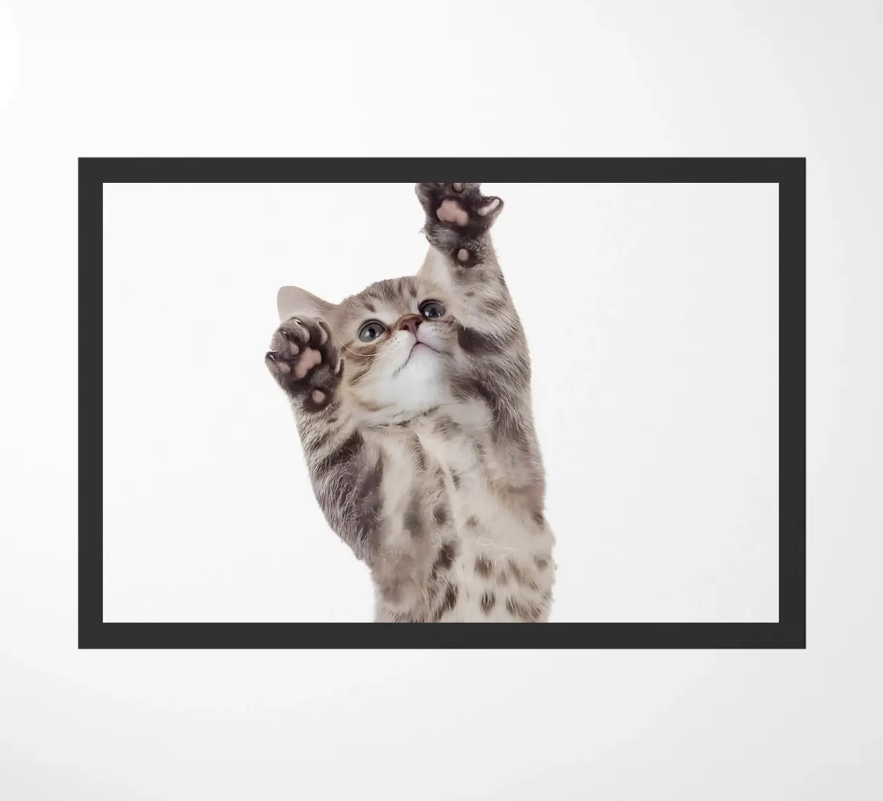 Paws Up! doormat by Pixel Boy