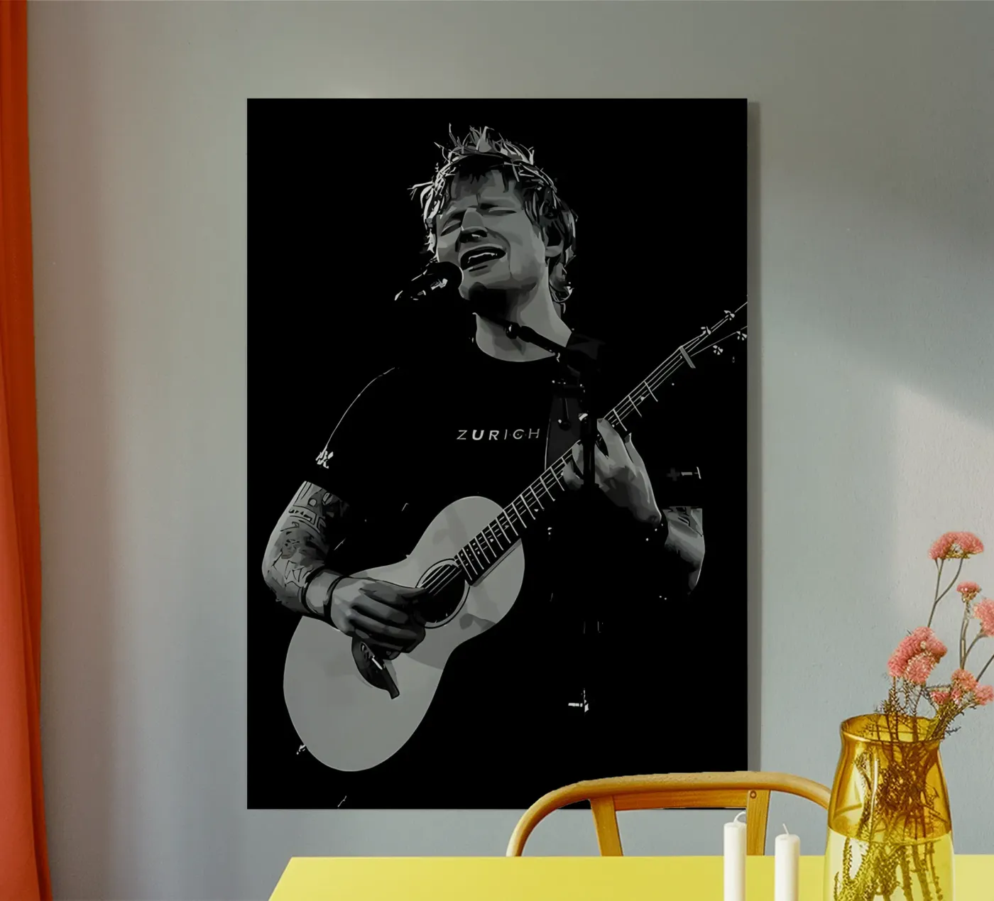 Ed Sheeran acryl van Digital Street art