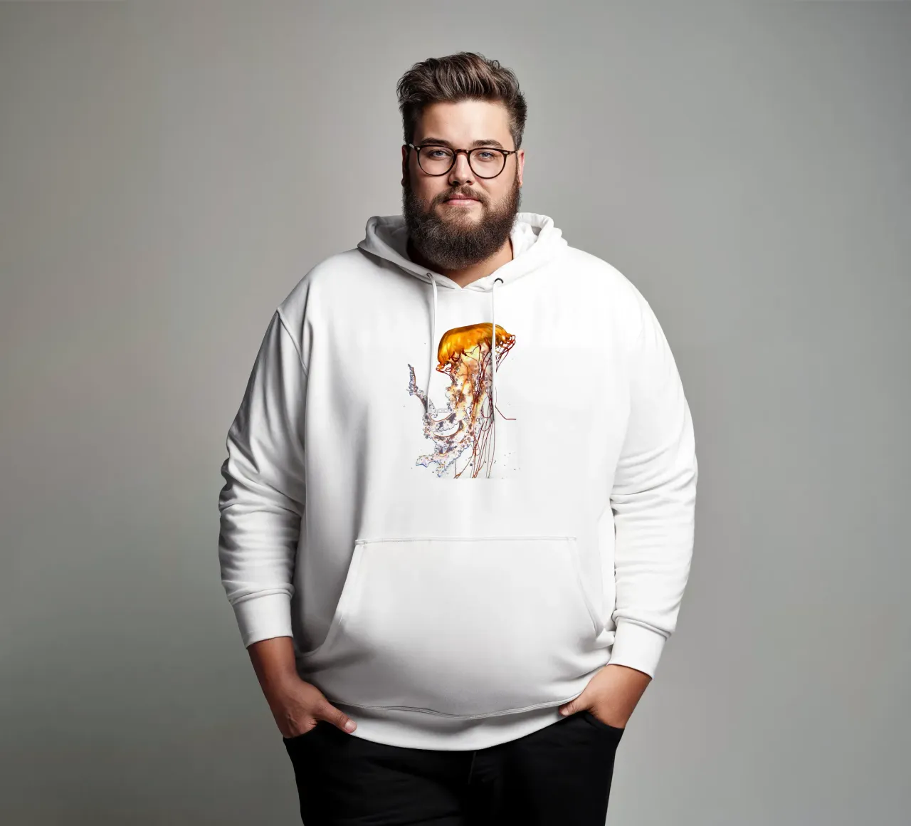 Meduse colorate di notte felpa con cappuccio da DiveDuke