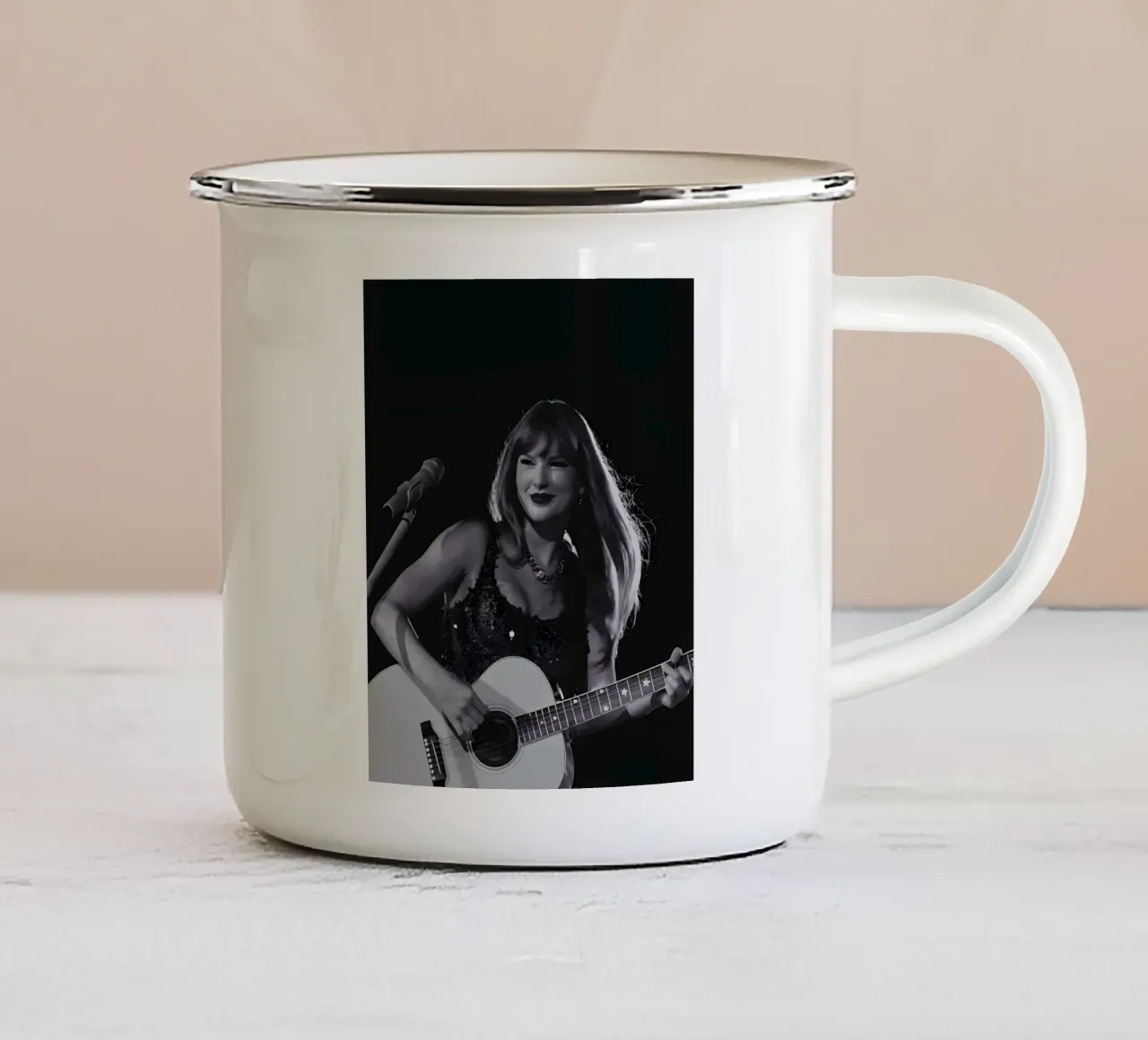 Notte acustica tazza in smalto da vintage singer
