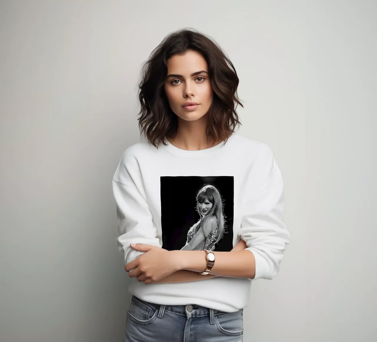 Taylor Swift op het podium sweatshirt van vintage singer