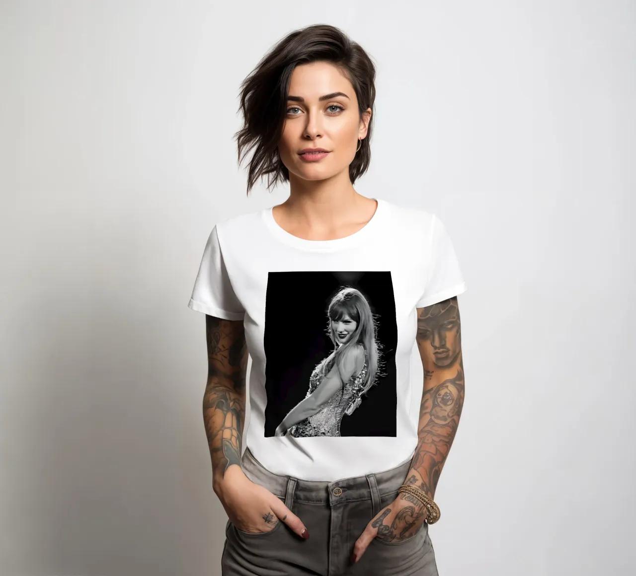 Taylor Swift sul palco t-shirt da donna da vintage singer