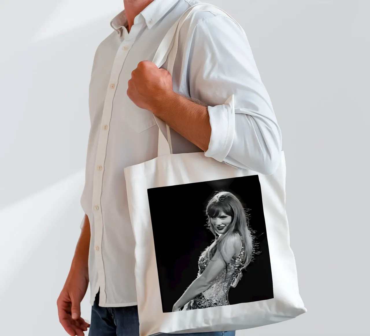 Taylor Swift sul palco borsa in juta da vintage singer