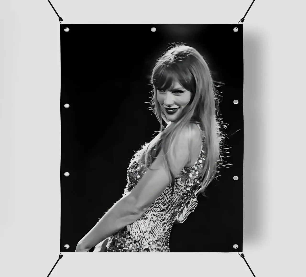 Taylor Swift sul palco telo in pvc da vintage singer