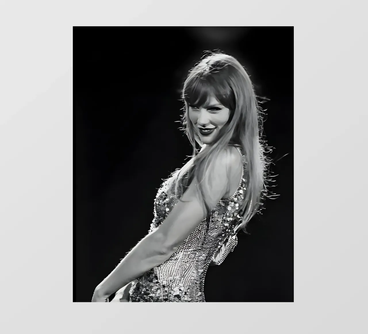 Taylor Swift sul palco telo in pvc da vintage singer