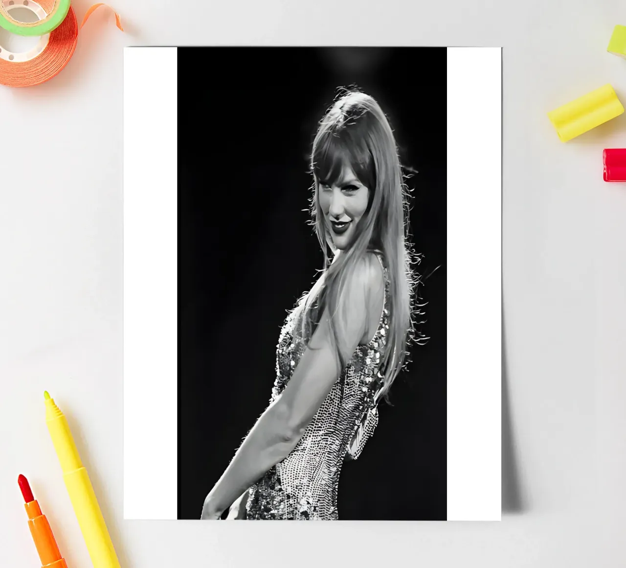 Taylor Swift sul palco foglio adesivo da vintage singer