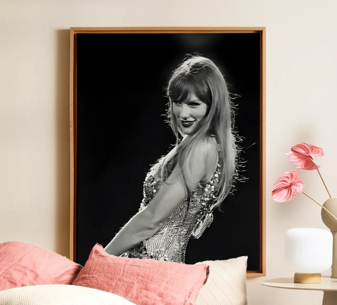 Taylor Swift sul palco tela da vintage singer