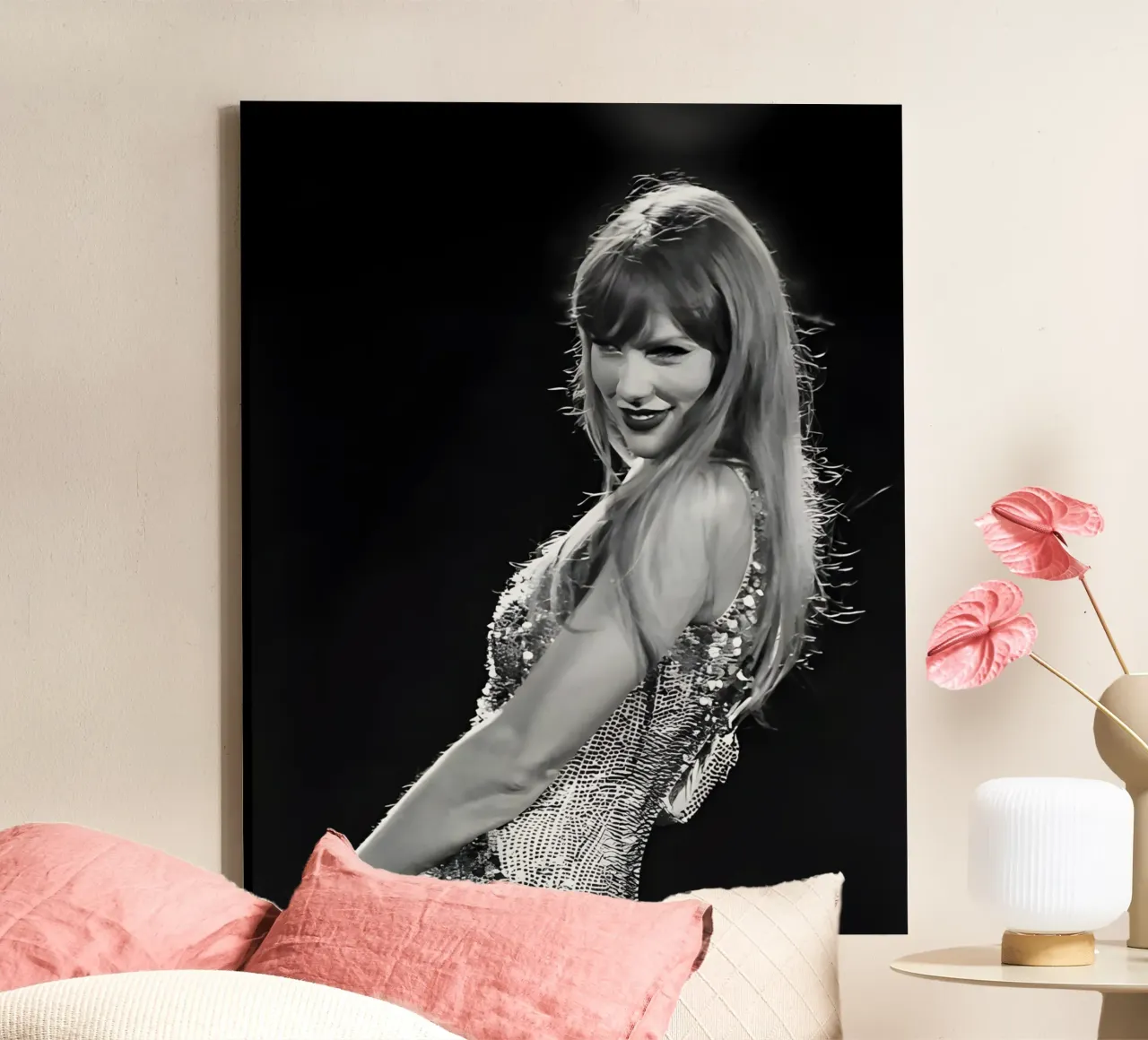 Taylor Swift sul palco tela da vintage singer