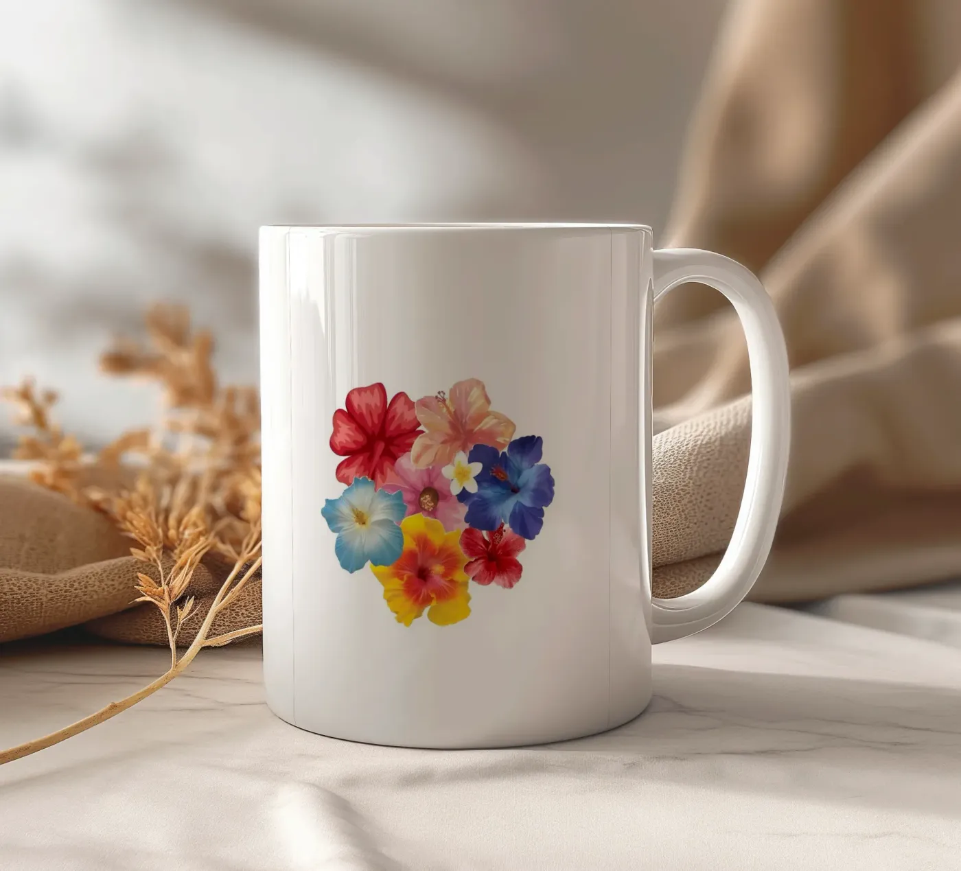 Flowers ceramic mug by Pixel Boy