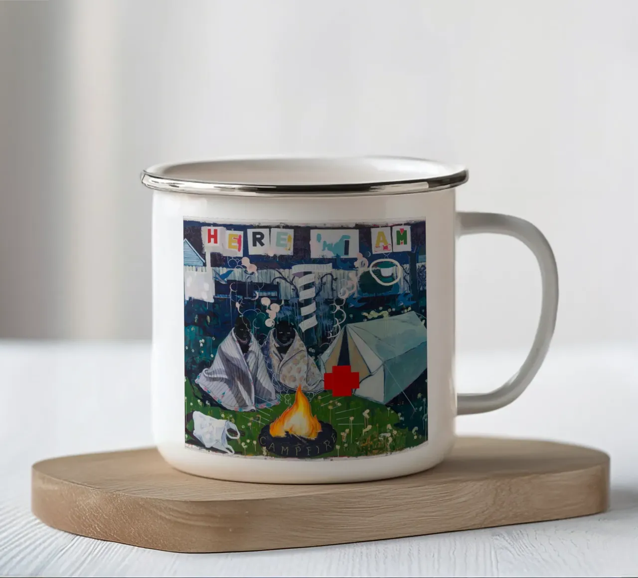 Ragazze del falò (1995) tazza in smalto da carol shop