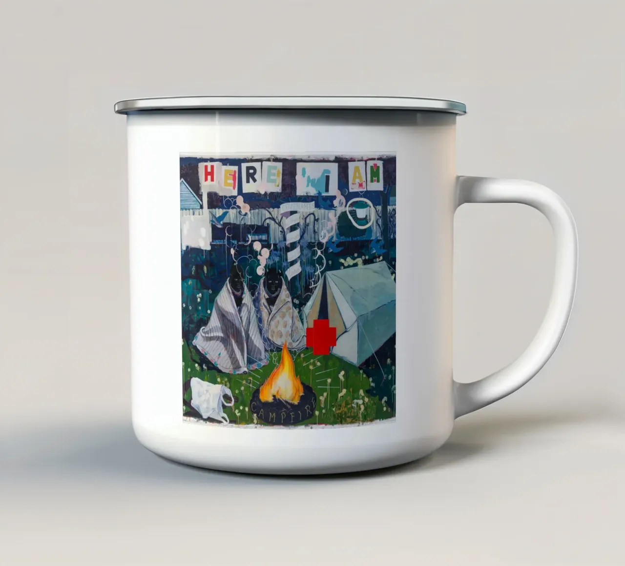 Ragazze del falò (1995) tazza in smalto da carol shop