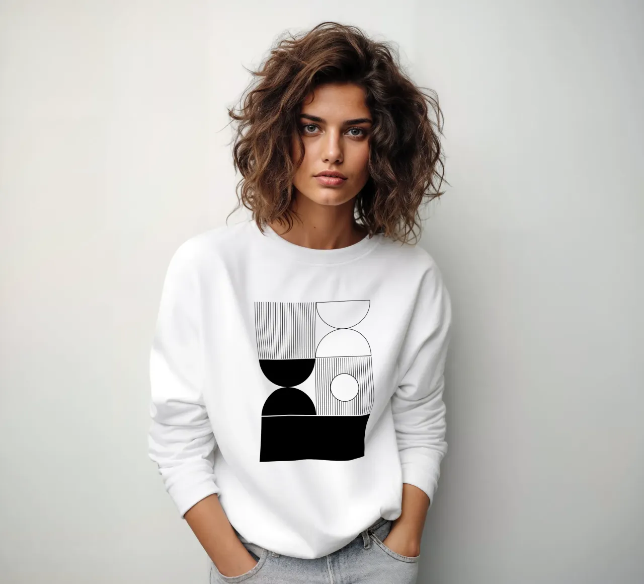 The Pause - Minimalist Geometric Abstract sweatshirt by KHouse Studio