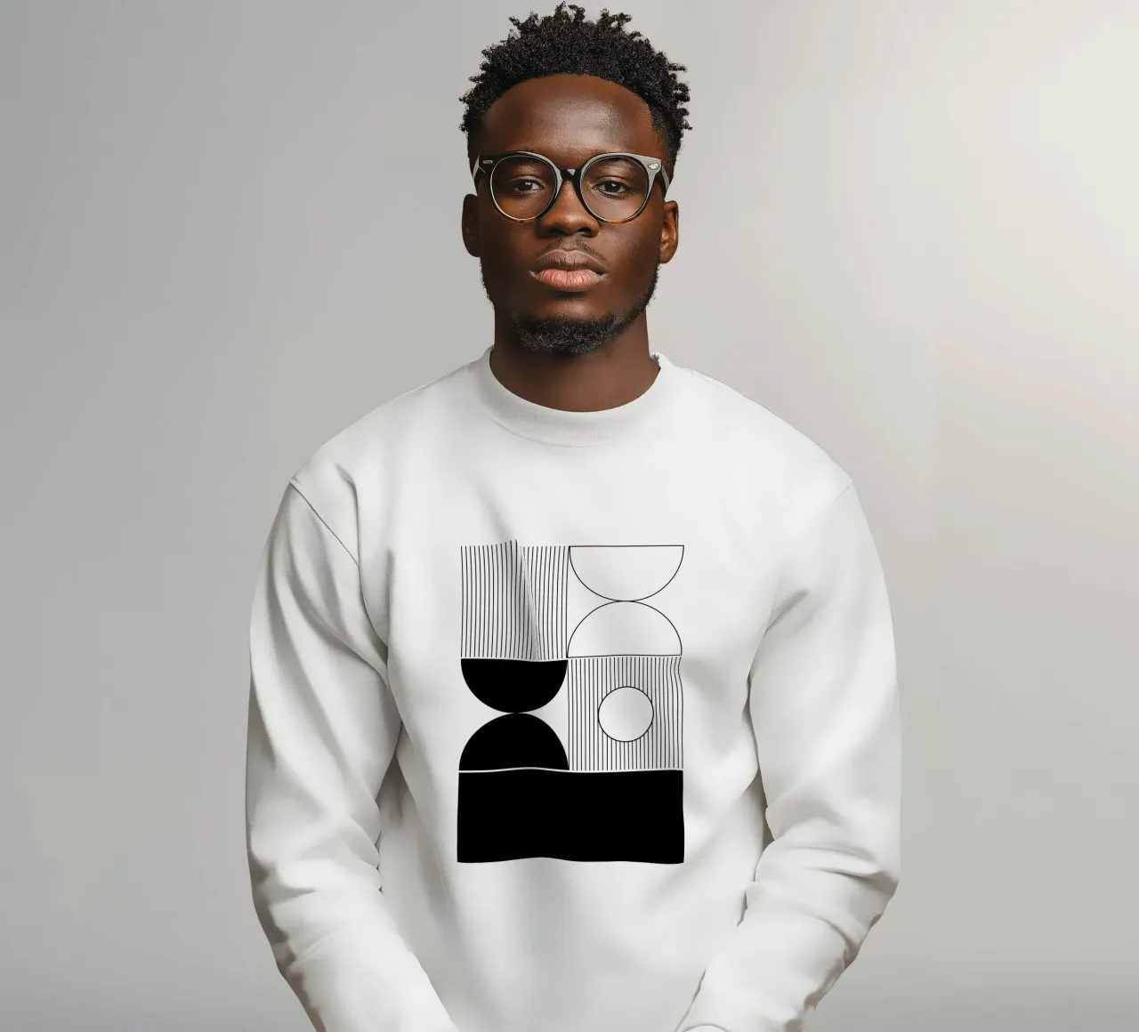 The Pause - Minimalist Geometric Abstract sweatshirt by KHouse Studio