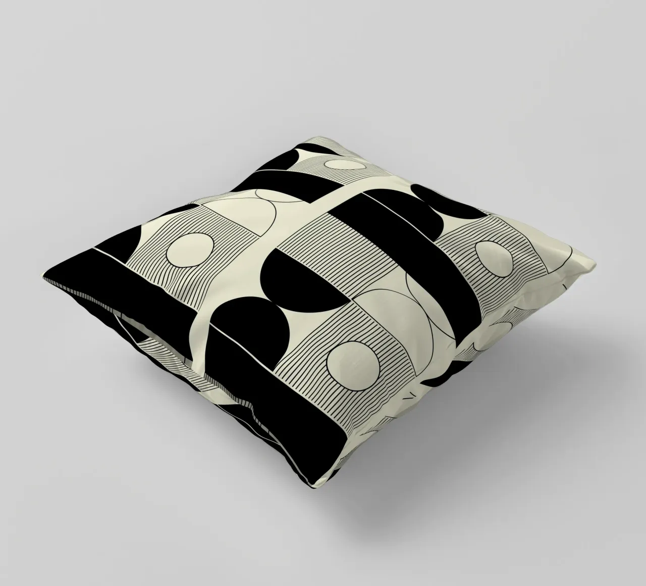 The Pause - Minimalist Geometric Abstract decorative cushion by KHouse Studio