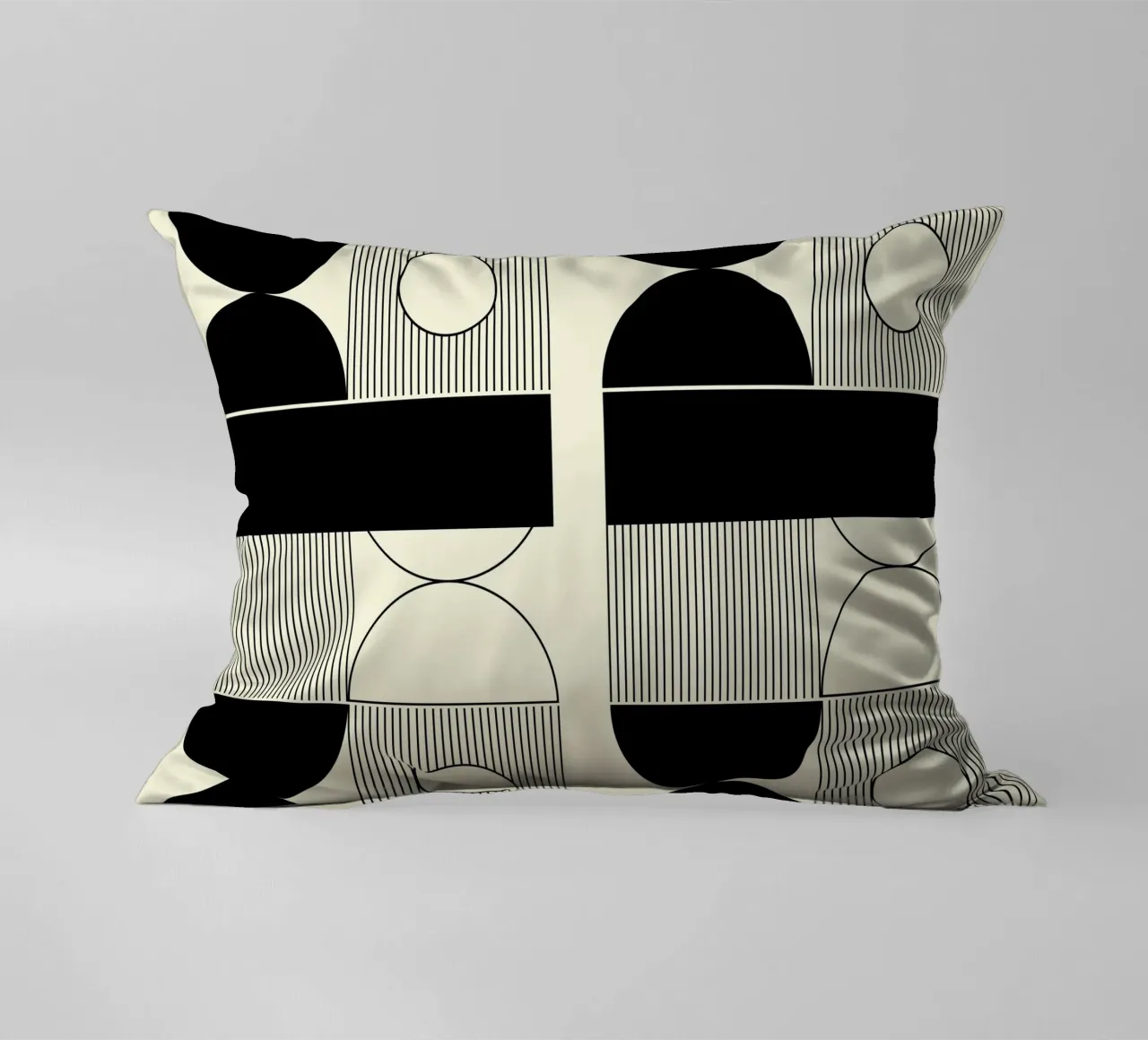 The Pause - Minimalist Geometric Abstract decorative cushion by KHouse Studio