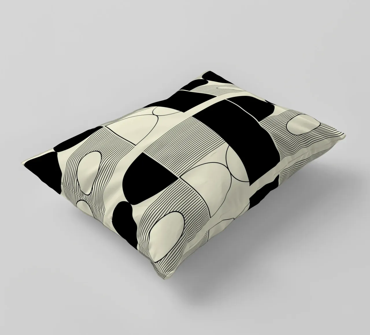The Pause - Minimalist Geometric Abstract decorative cushion by KHouse Studio