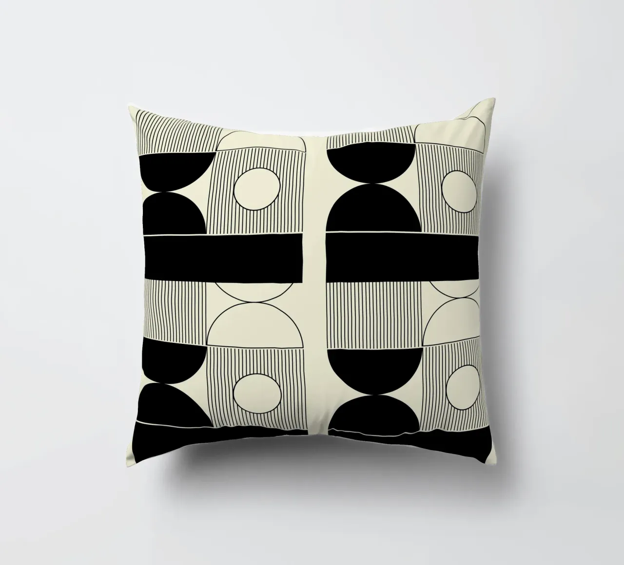 The Pause - Minimalist Geometric Abstract decorative cushion by KHouse Studio