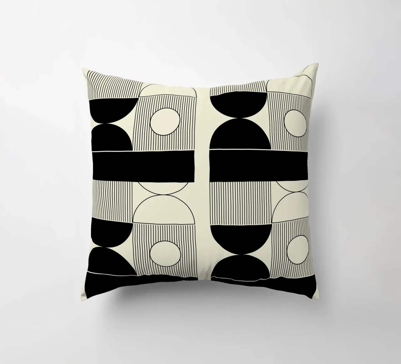 The Pause - Minimalist Geometric Abstract decorative cushion by KHouse Studio