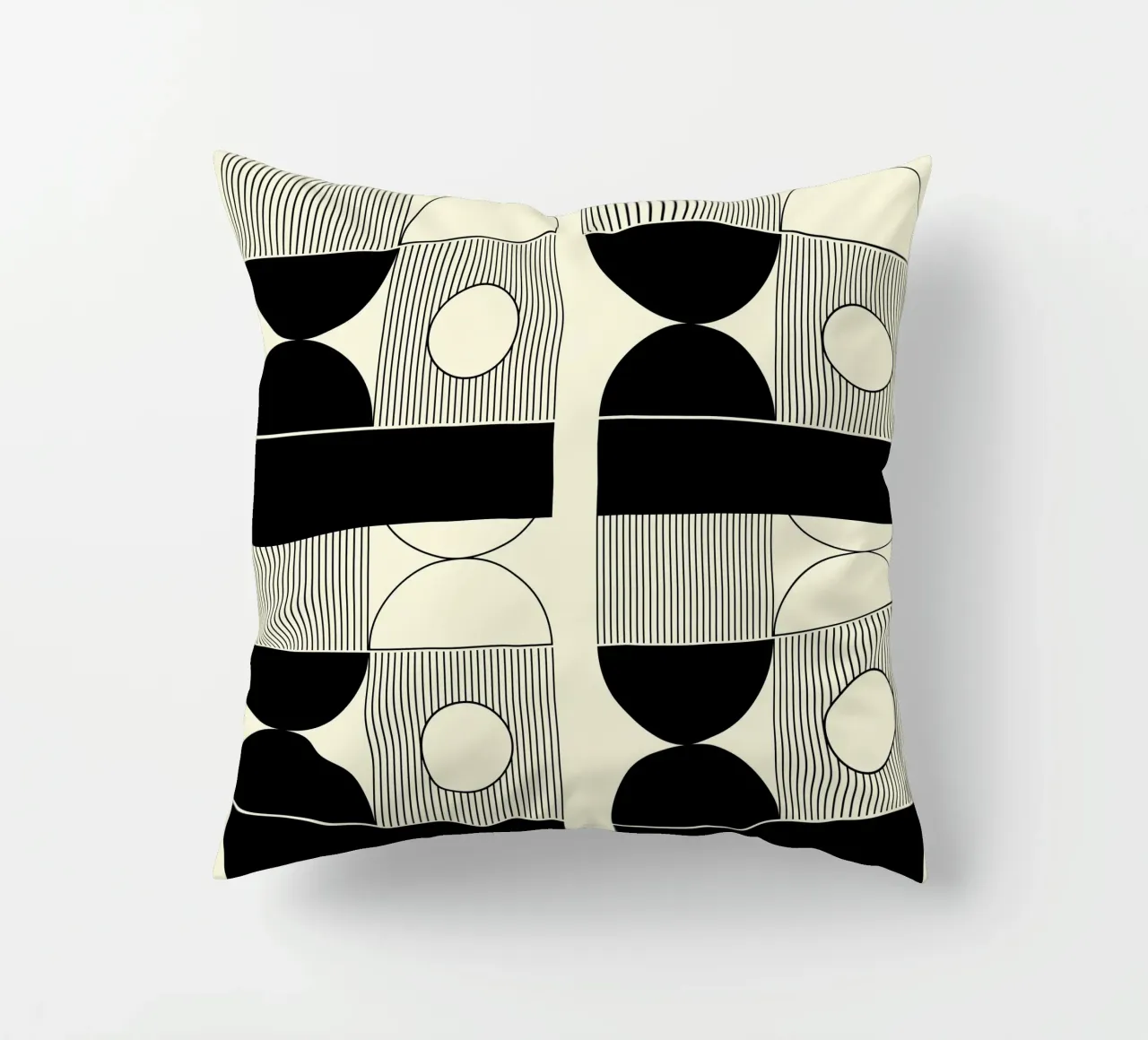 The Pause - Minimalist Geometric Abstract decorative cushion by KHouse Studio