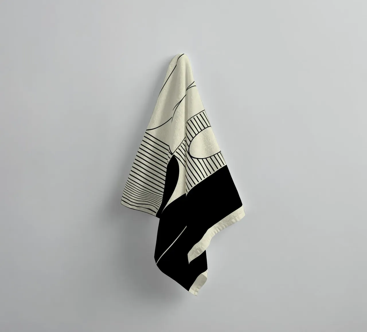 The Pause - Minimalist Geometric Abstract towel by KHouse Studio
