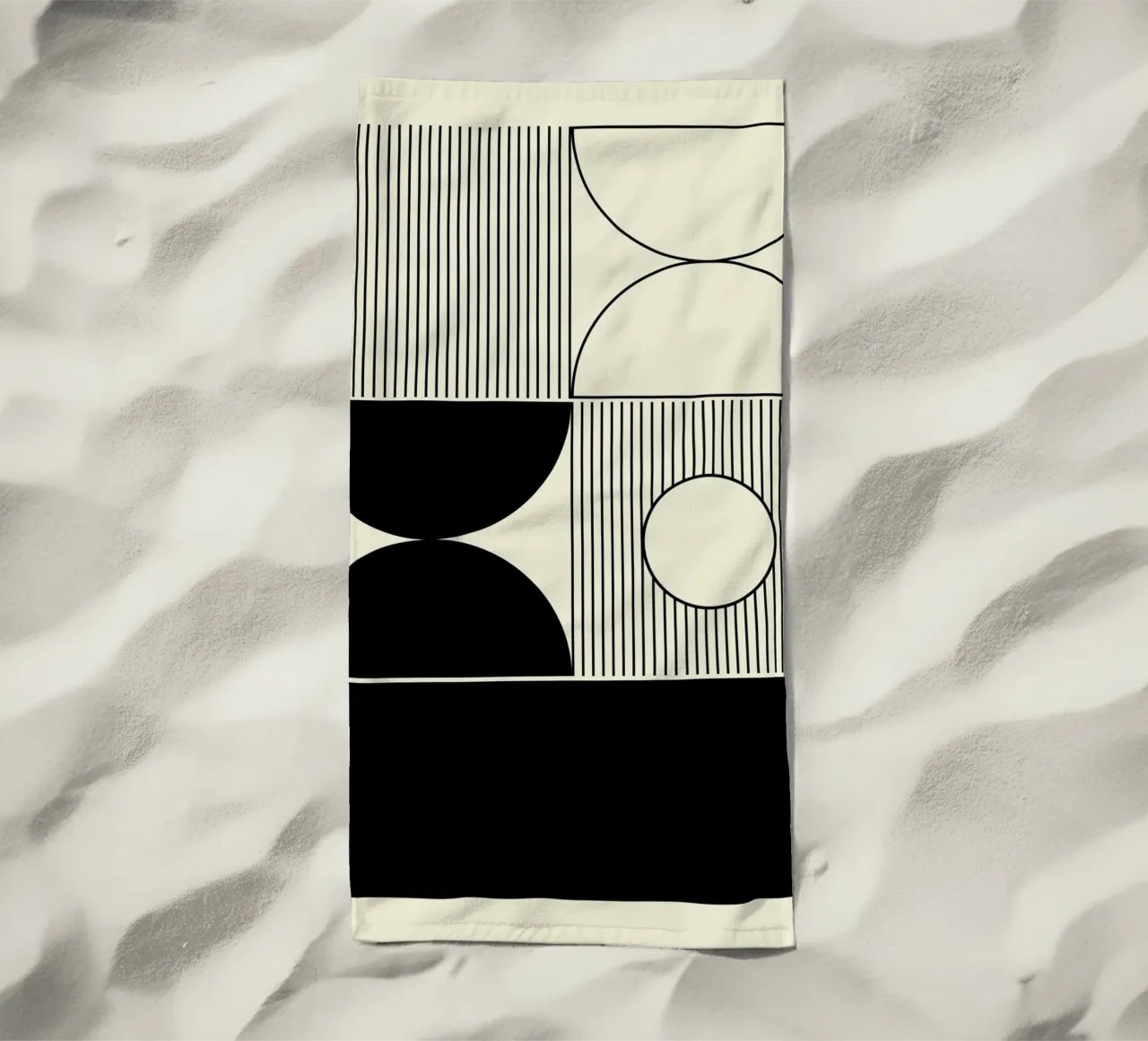 The Pause - Minimalist Geometric Abstract beach towel by KHouse Studio