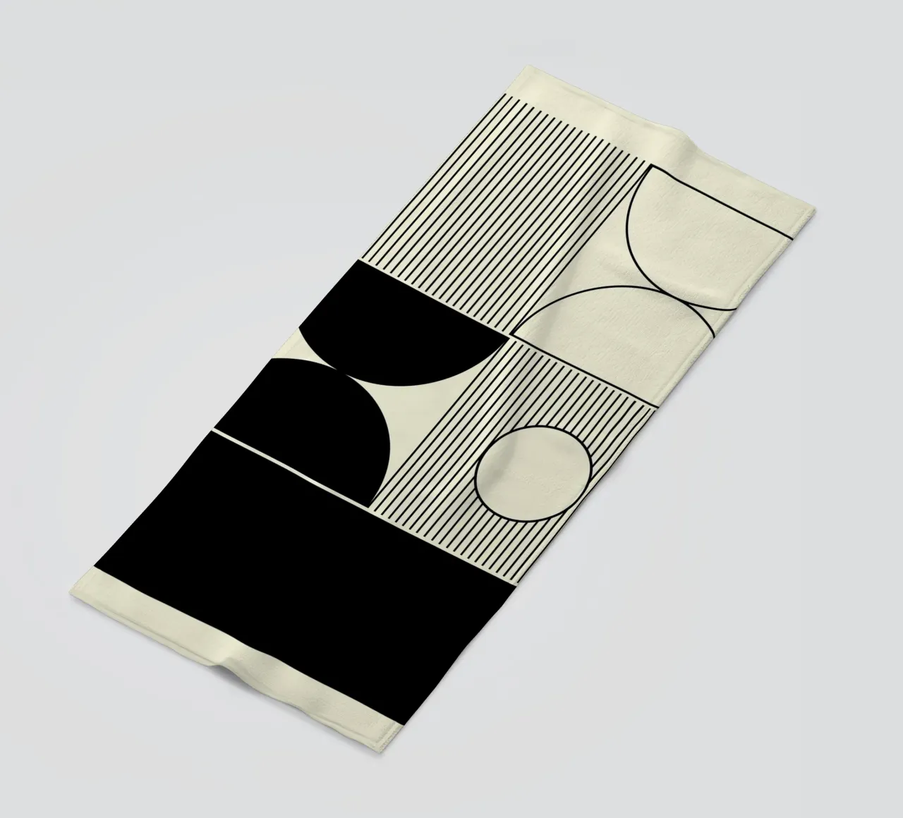 The Pause - Minimalist Geometric Abstract beach towel by KHouse Studio