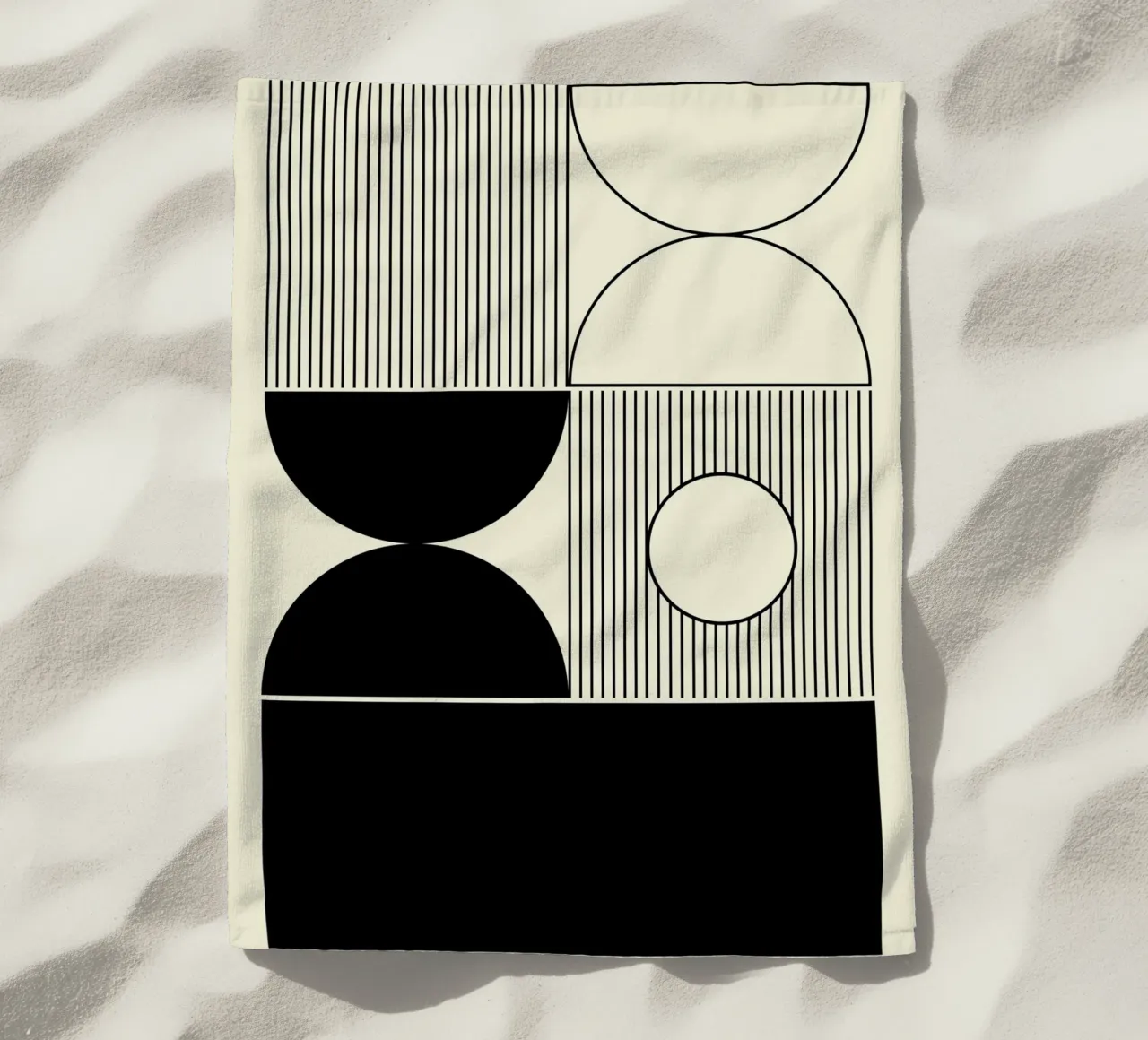 The Pause - Minimalist Geometric Abstract beach towel by KHouse Studio