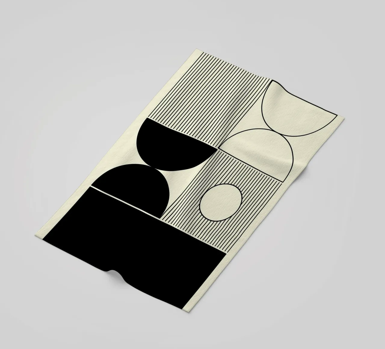 The Pause - Minimalist Geometric Abstract beach towel by KHouse Studio