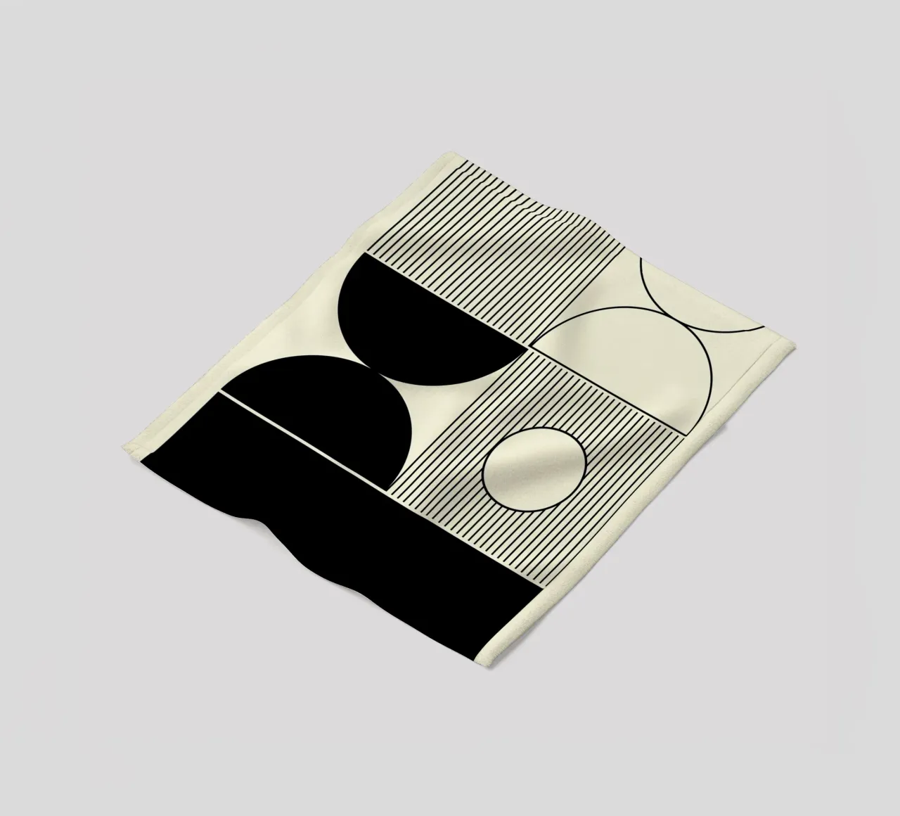 The Pause - Minimalist Geometric Abstract fleece blanket by KHouse Studio