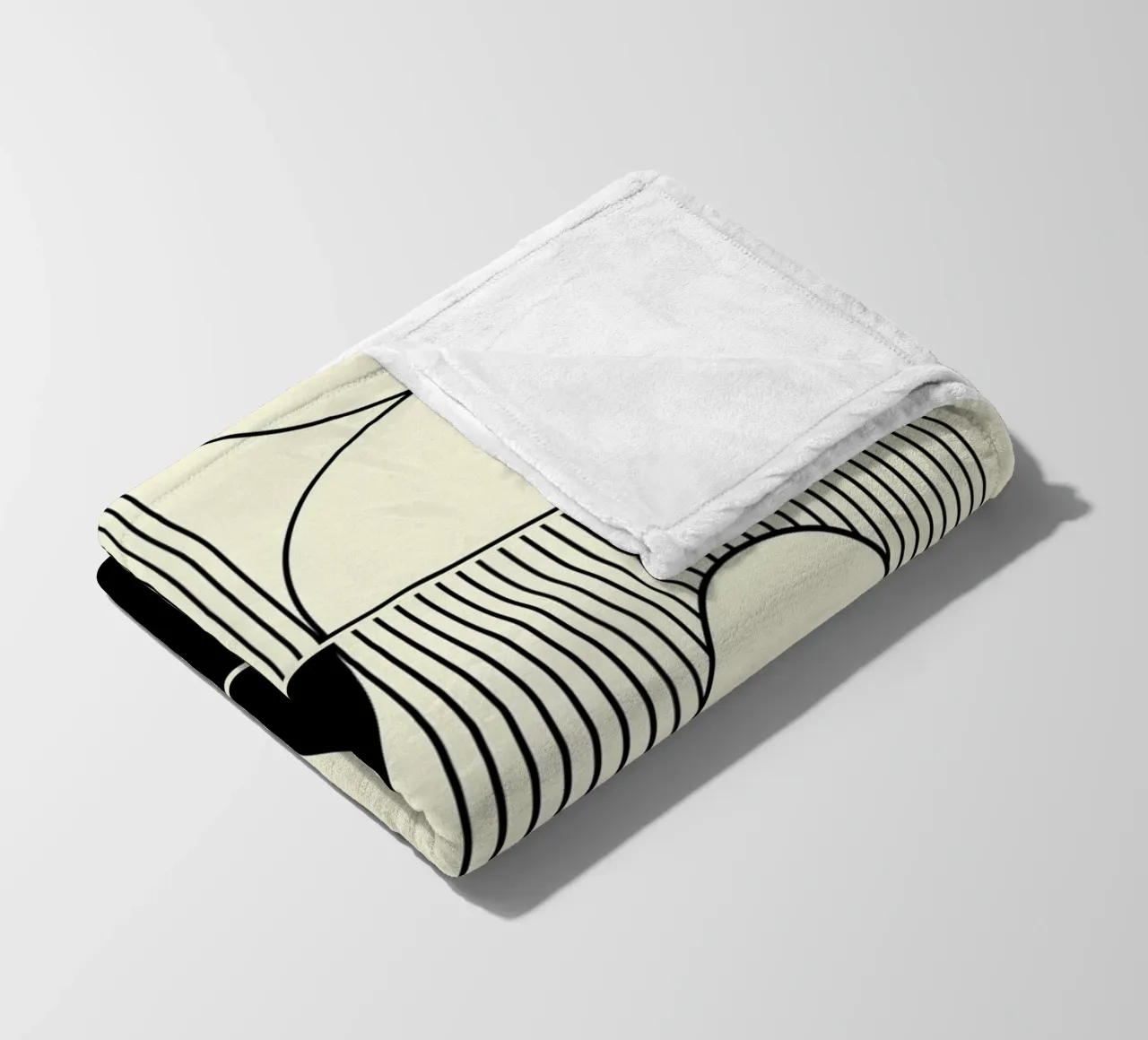 The Pause - Minimalist Geometric Abstract fleece blanket by KHouse Studio