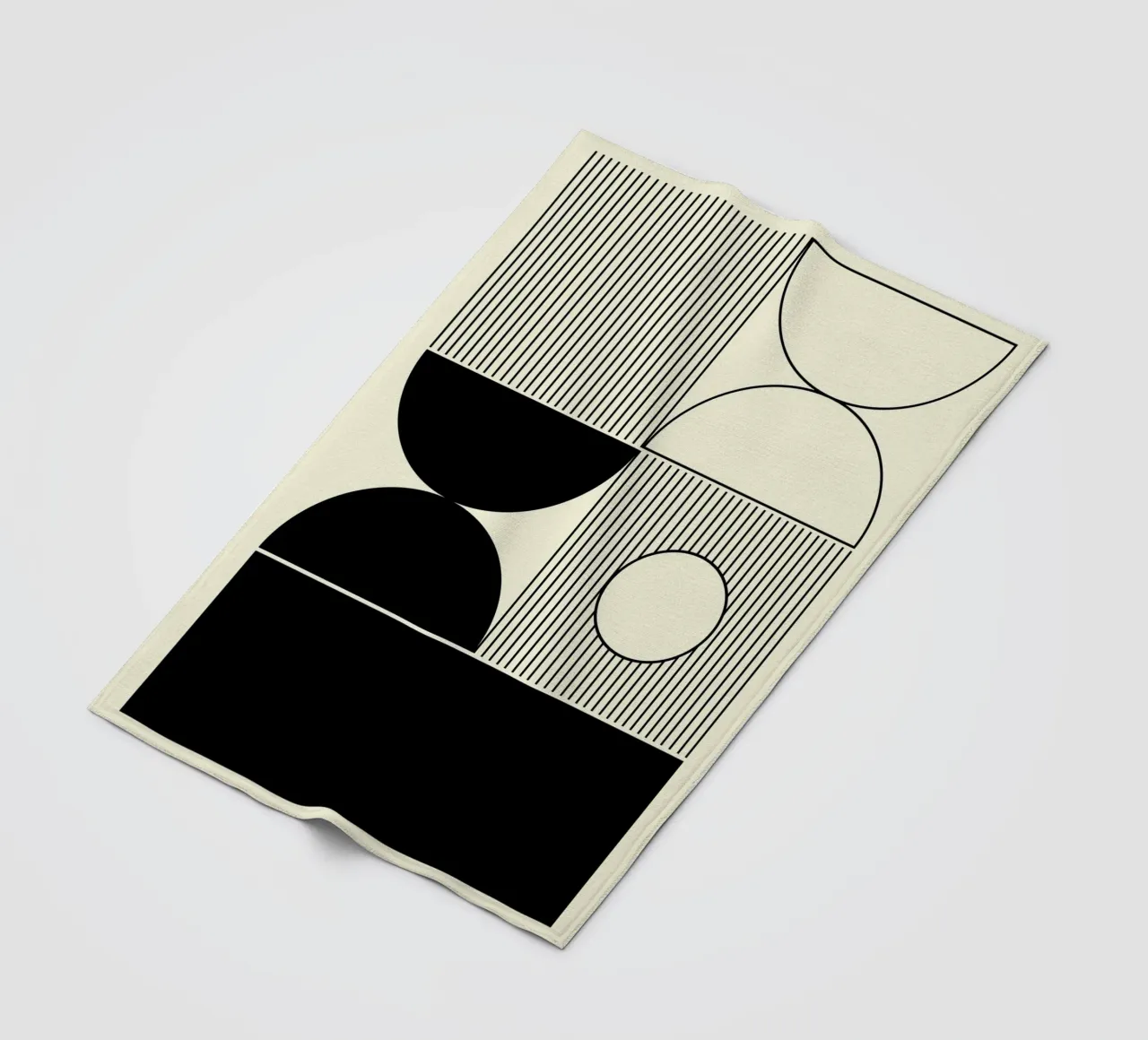 The Pause - Minimalist Geometric Abstract fleece blanket by KHouse Studio