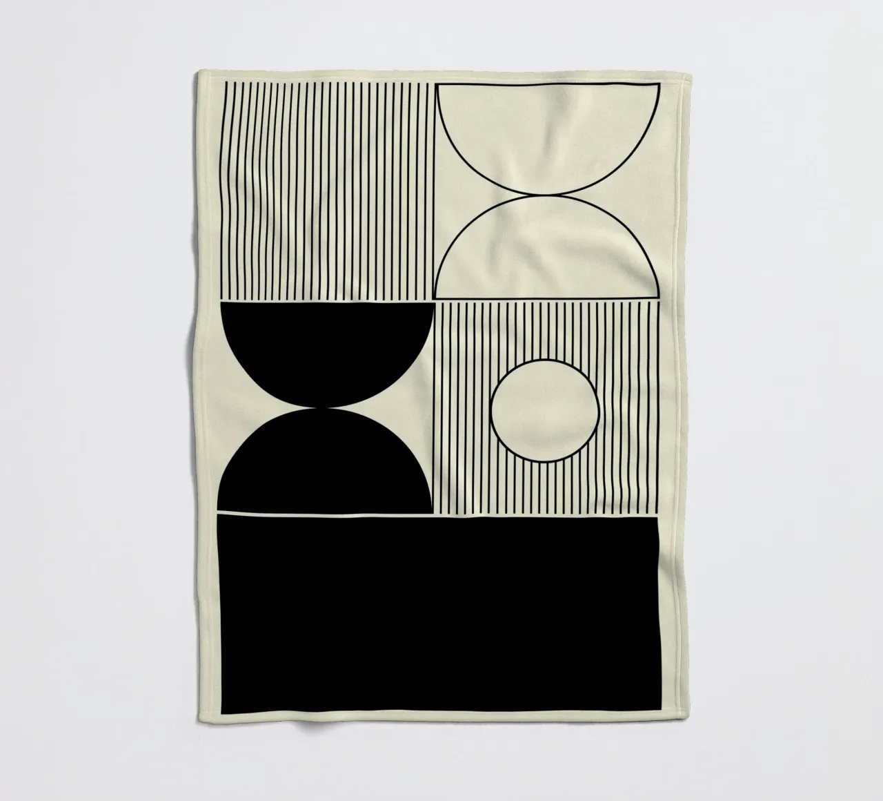 The Pause - Minimalist Geometric Abstract fleece blanket by KHouse Studio