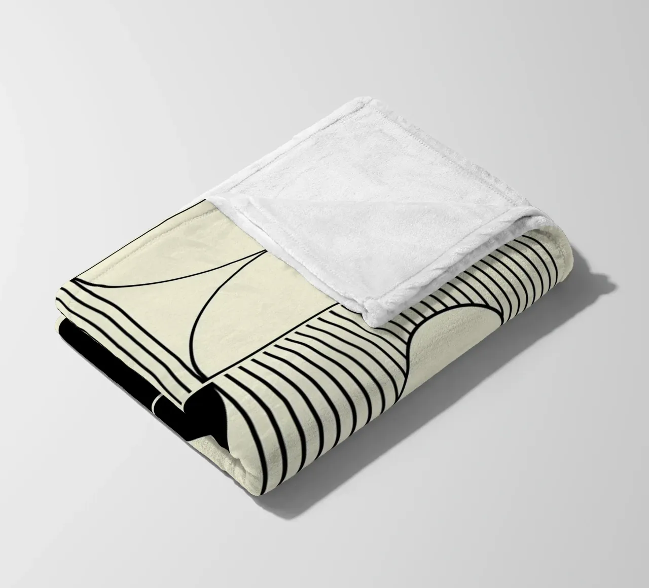 The Pause - Minimalist Geometric Abstract fleece blanket by KHouse Studio