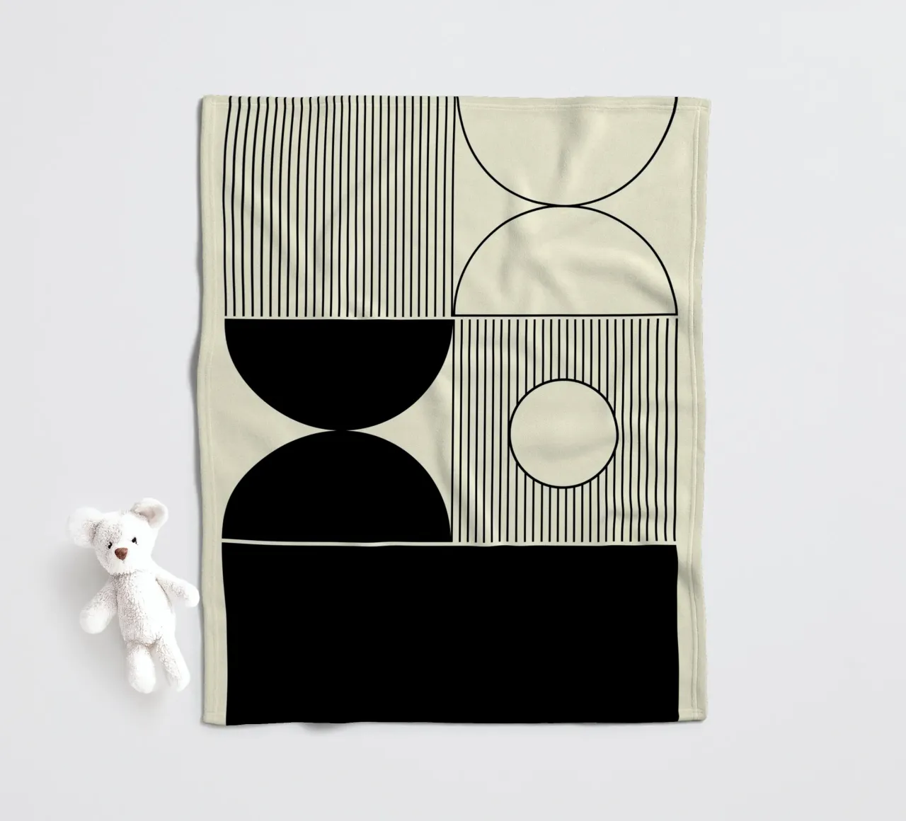 La pausa - Astratto geometrico minimalista coperta in pile da KHouse Studio