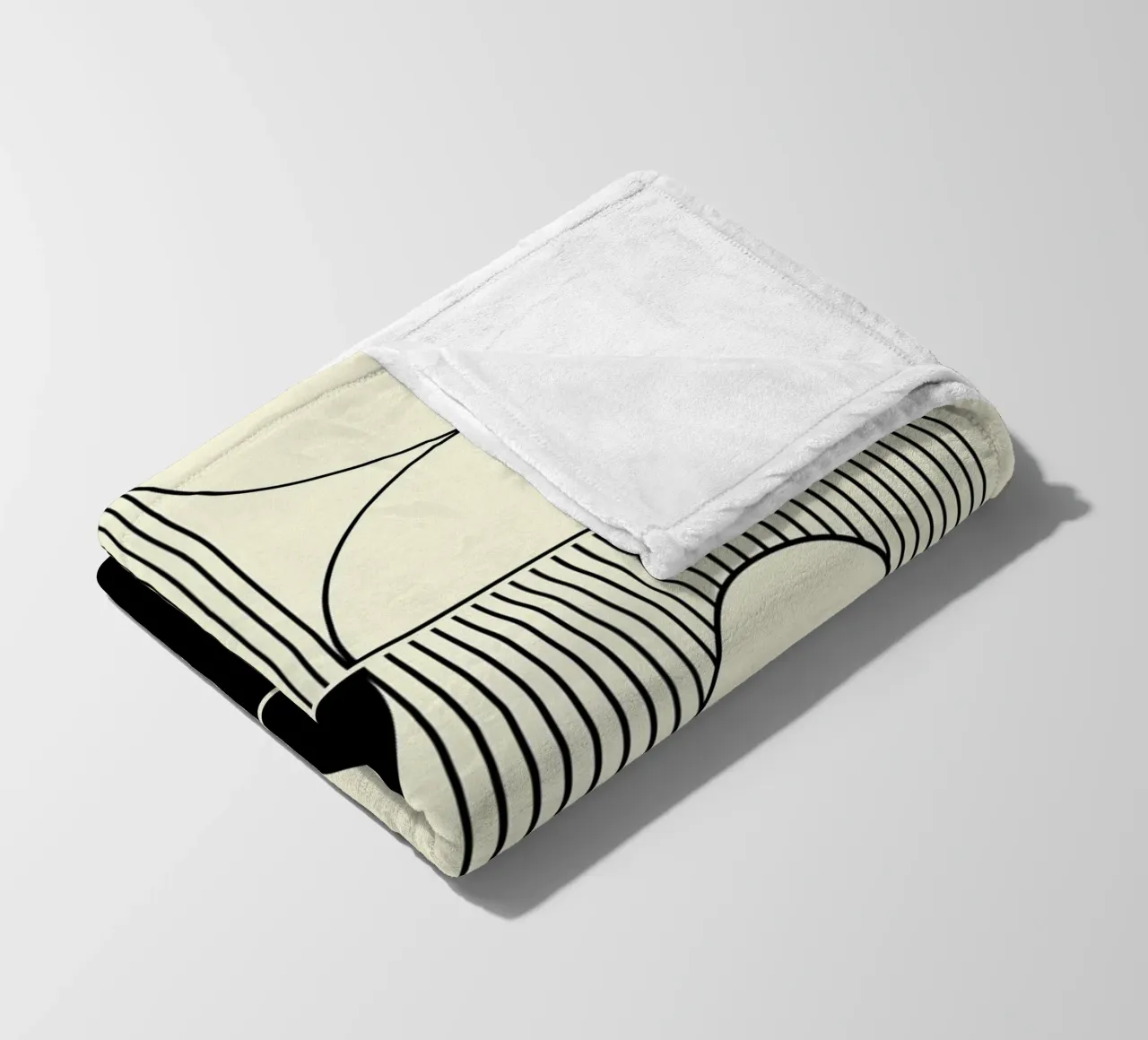 The Pause - Minimalist Geometric Abstract fleece blanket by KHouse Studio