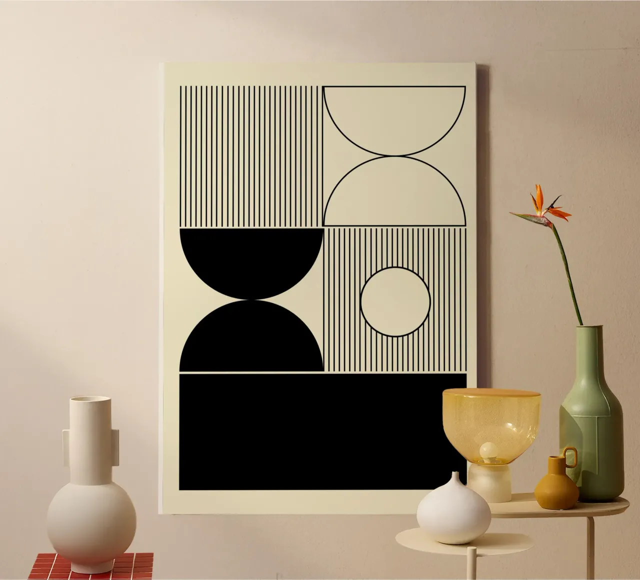 The Pause - Minimalist Geometric Abstract canvas by KHouse Studio