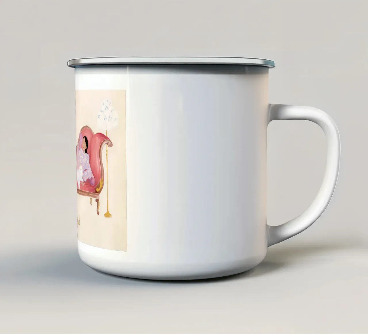 Pomeriggio dedicato alla cura di sé tazza in smalto da sidine shop