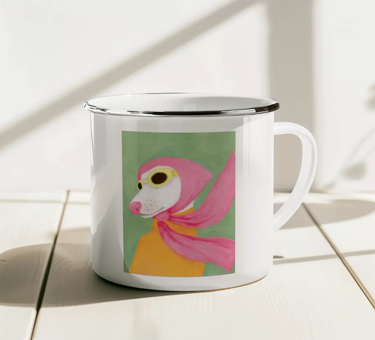 Doggo d'epoca tazza in smalto da sidine shop