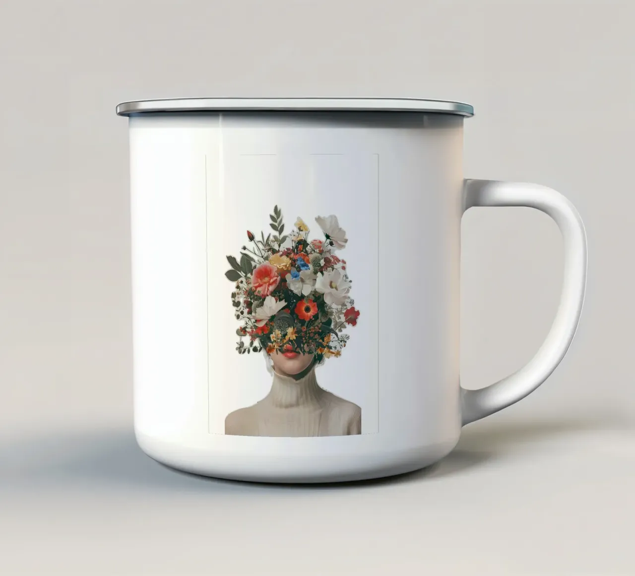 Bouquet vivente tazza in smalto da Pixel Boy