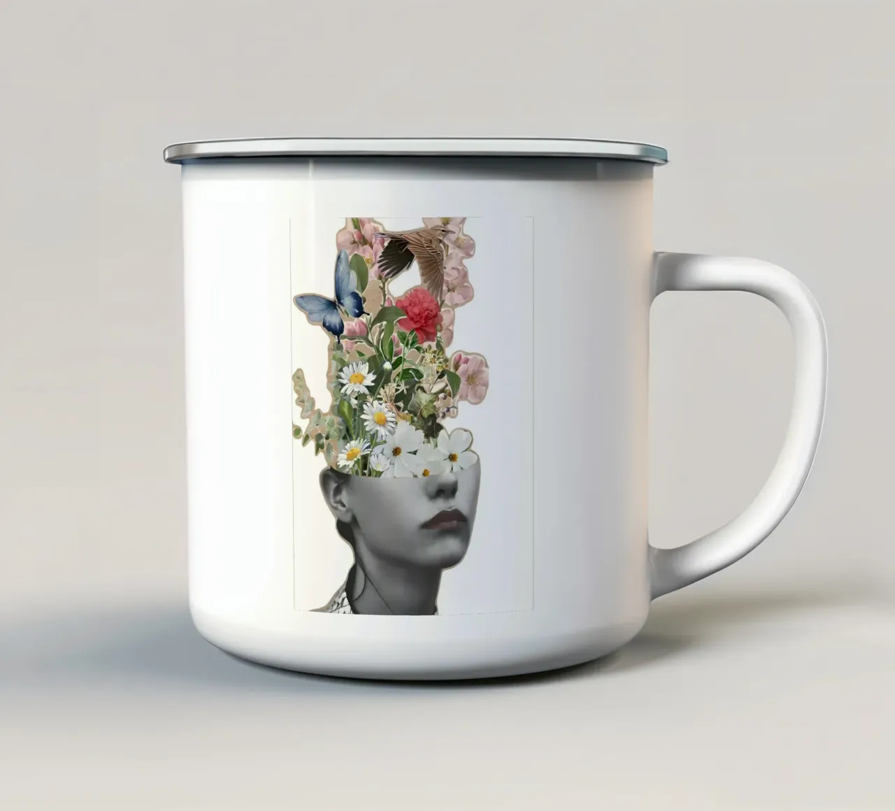 Una mente in fiore tazza in smalto da Pixel Boy