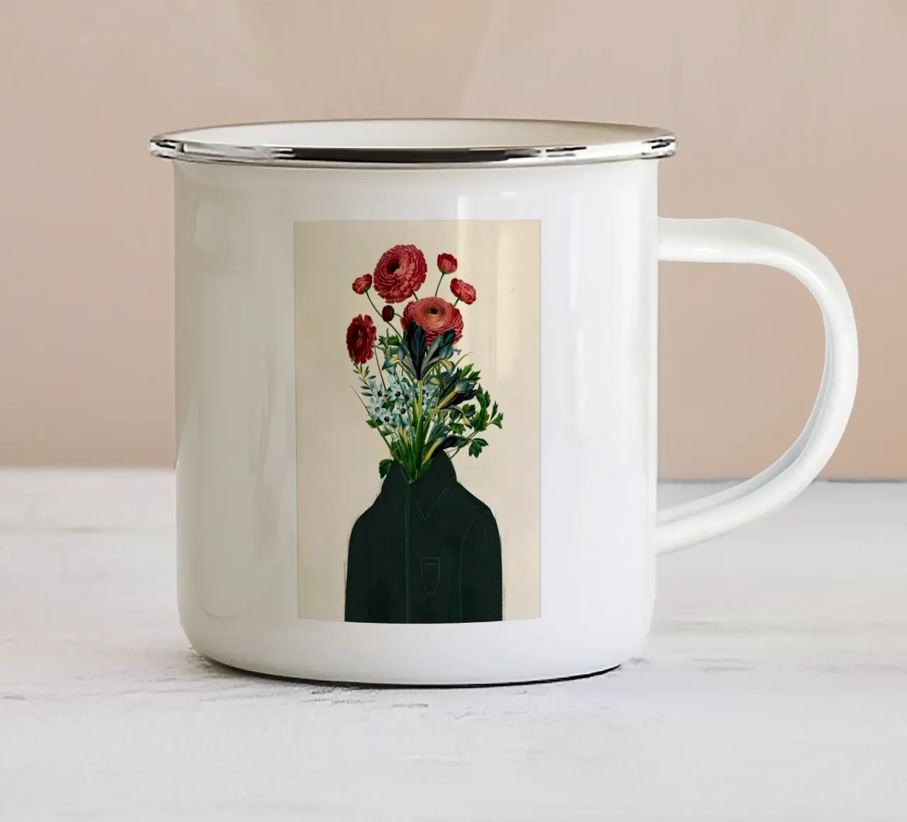 Fioritura formale tazza in smalto da Pixel Boy