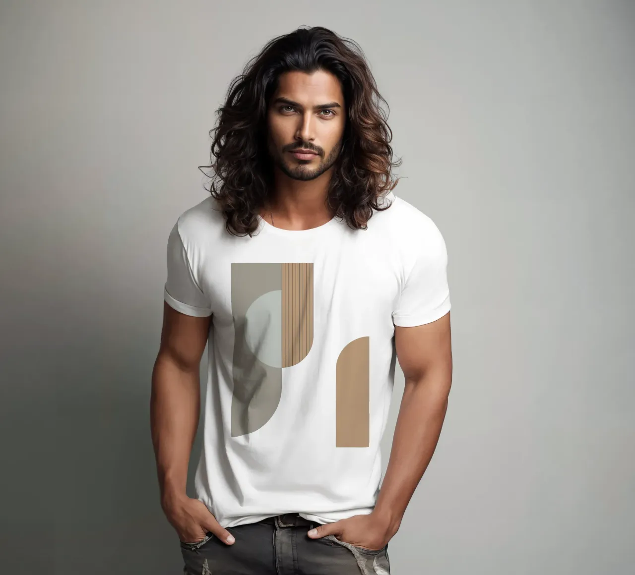 Lino e pietra - Composizione astratta t-shirt da KHouse Studio