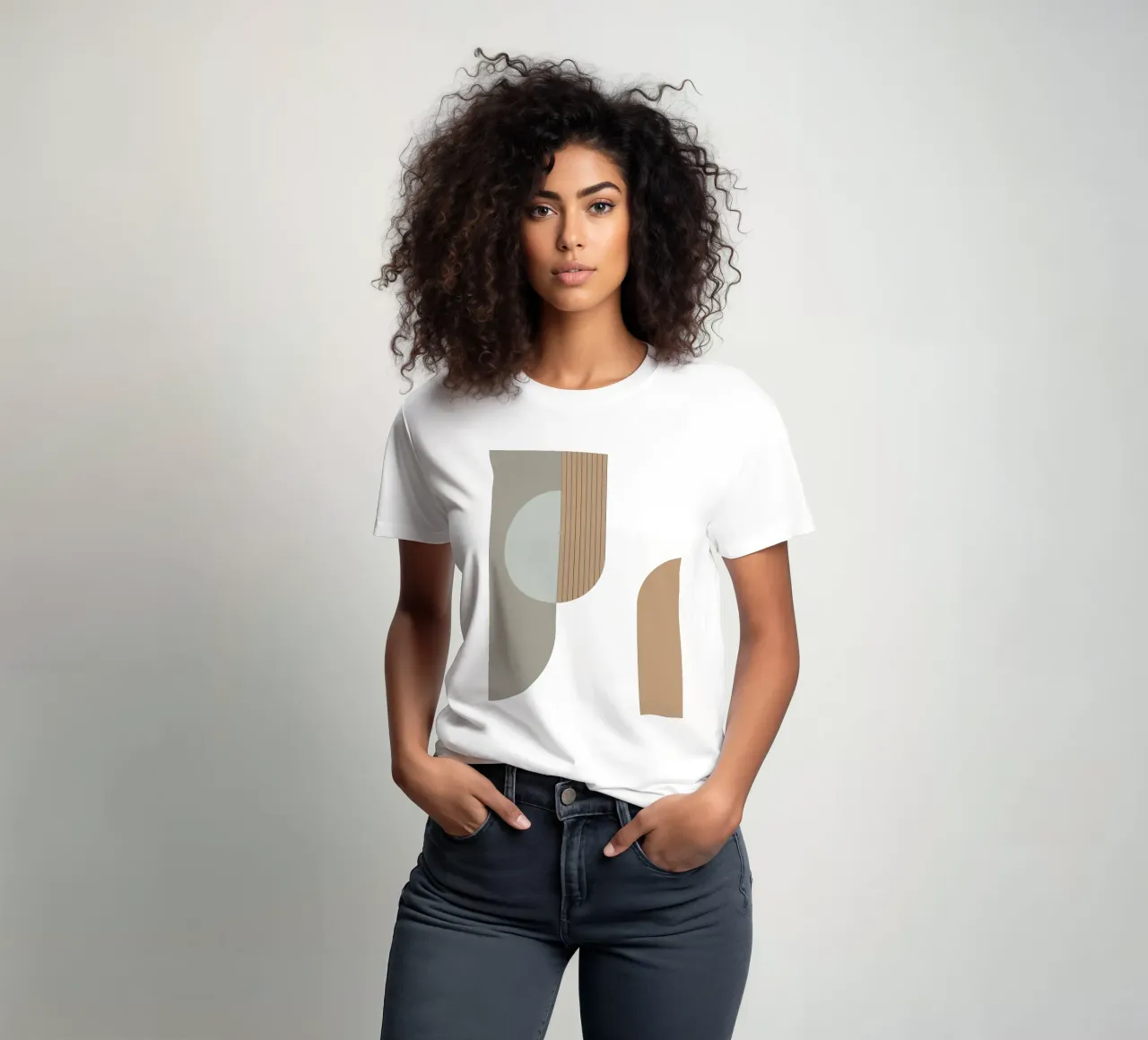 Lino e pietra - Composizione astratta t-shirt da KHouse Studio