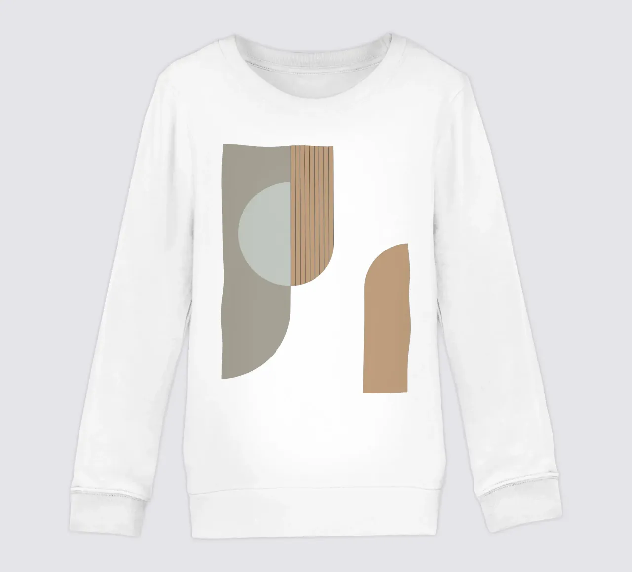 Linnen en steen - Abstracte compositie kinder sweatshirt van KHouse Studio