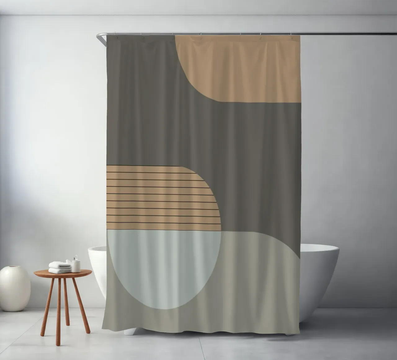 Linen and Stone - Abstract Composition shower curtain by KHouse Studio