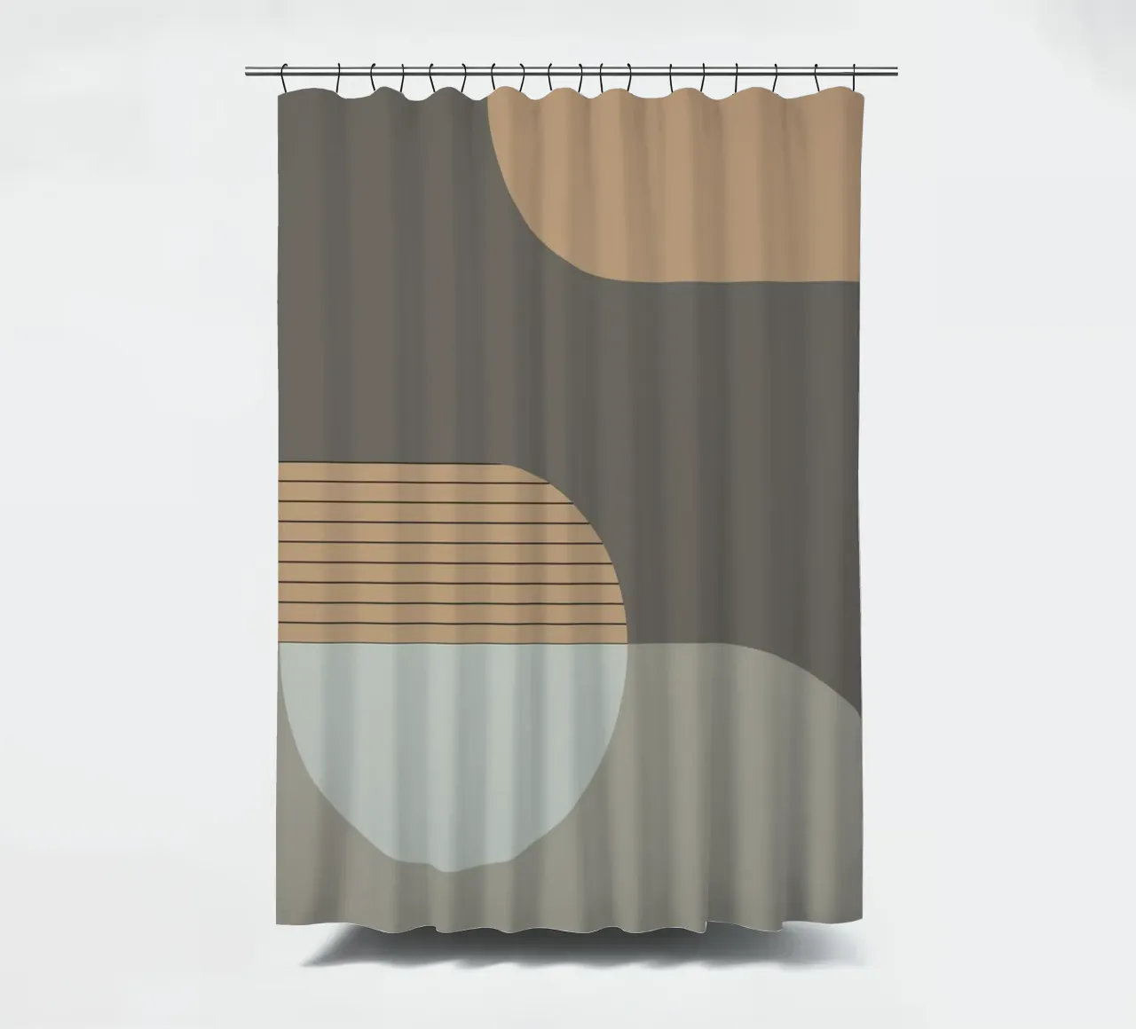 Linnen en steen - Abstracte compositie douchegordijn van KHouse Studio