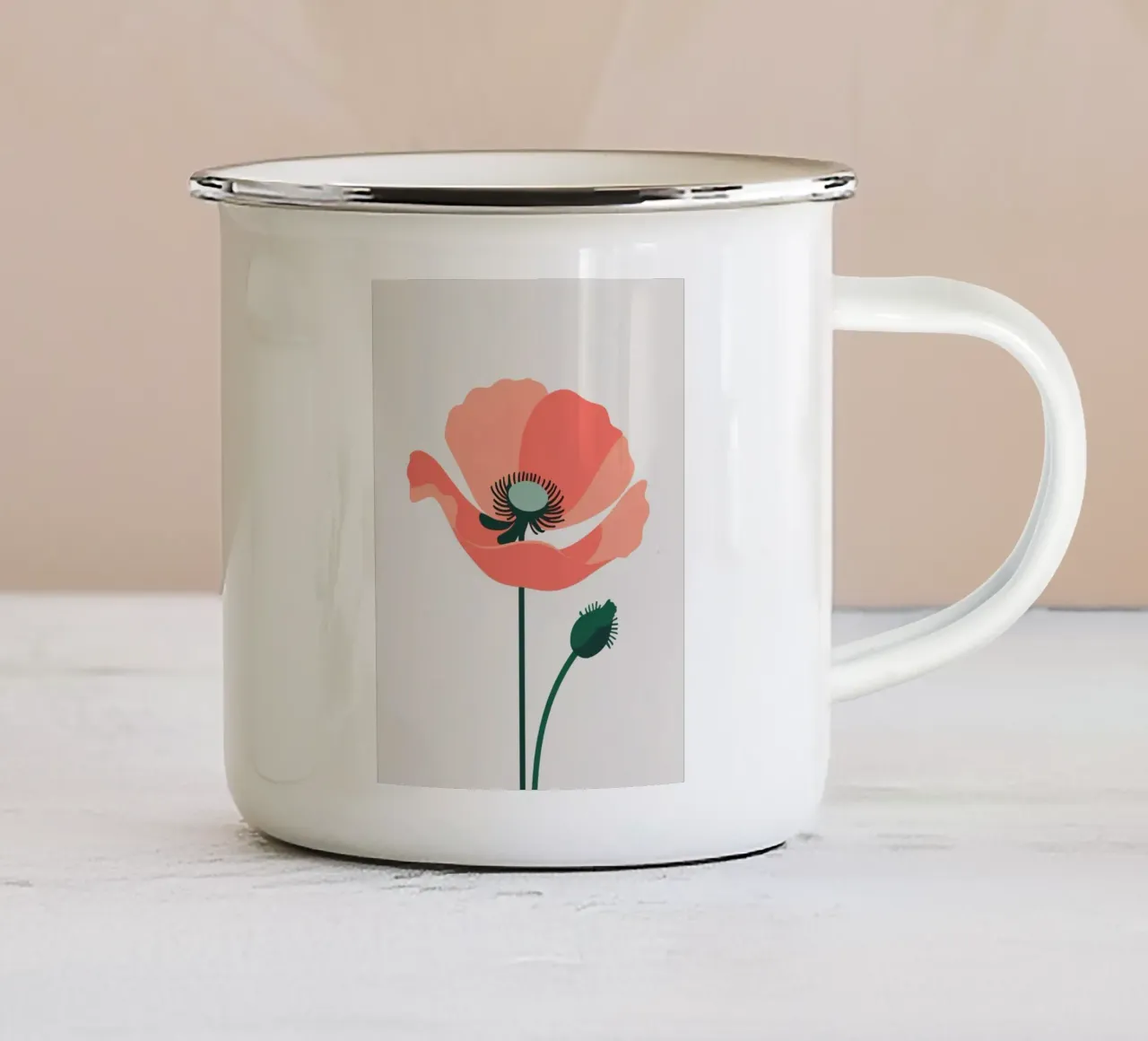Papavero astratto tazza in smalto da Botanical Gallery