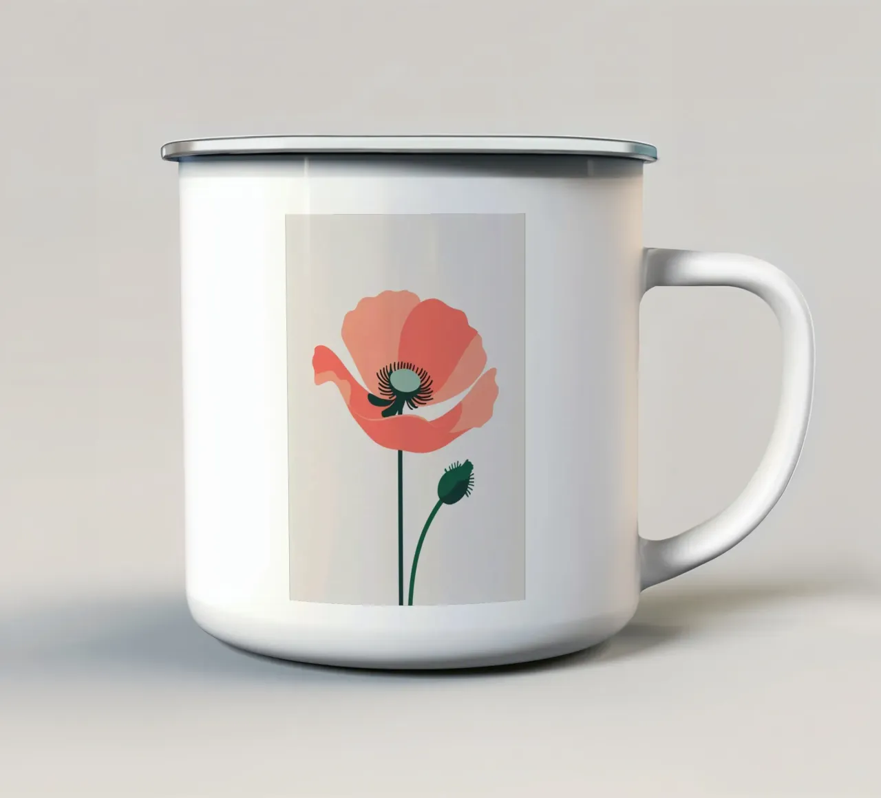 Papavero astratto tazza in smalto da Botanical Gallery