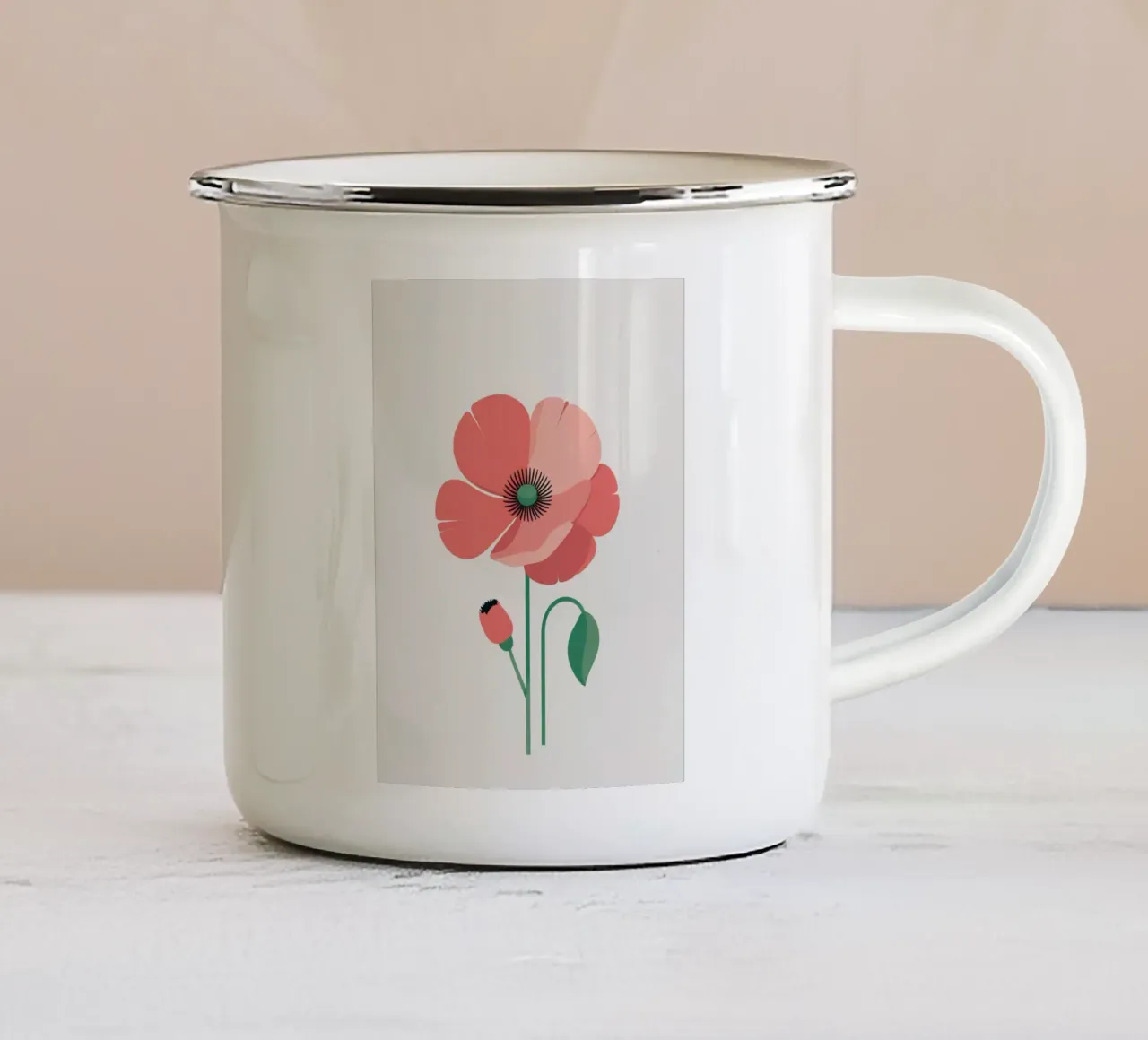Papavero astratto tazza in smalto da Botanical Gallery