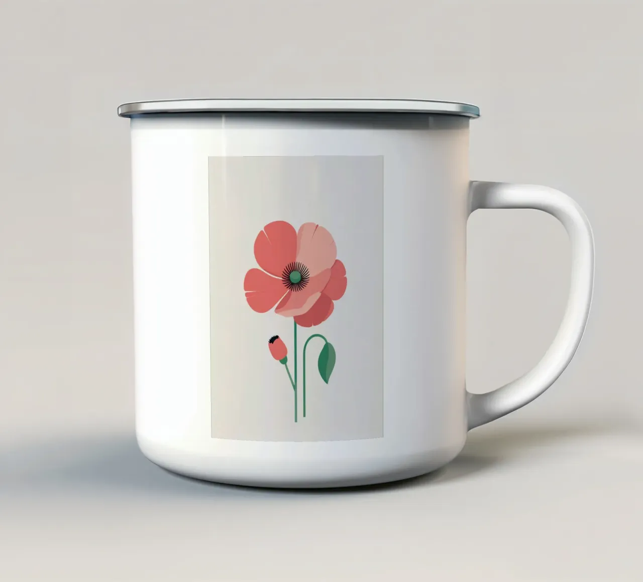 Papavero astratto tazza in smalto da Botanical Gallery